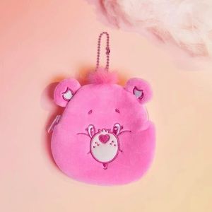 Cheer Bear Pink Care Bear Coin Purse Bag Charm Keychain Holder Limited Edition